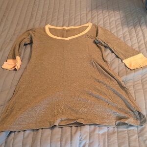 Victoria's Secret Gray Sleep Shirt with Pale Pink Trim